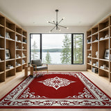 Elegant Red Persian Medallion Area Rug