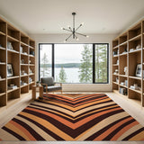 Orange Chevron Zigzag Geometric Area Rug