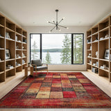 Red Heritage Tribal Patchwork Area Rug