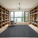 Grey Geometric Circle Pattern Area Rug