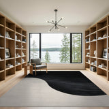 Black White Wavy Abstract Area Rug