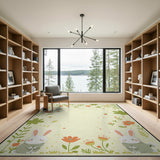 Cute Bunny Strawberry Garden Rug