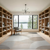 Beige Neutral Overlapping Circles Area Rug