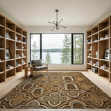 Gold Ornate Arch Moroccan Area Rug