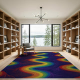 Rainbow Swirl Multi-Color Area Rug