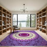 Purple Mandala Boho Boho Chic Area Rug