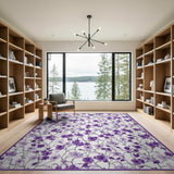 Purple Lavender Floral Area Rug