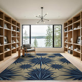 Indigo Starburst Geometric Area Rug