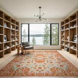 Orange Ivory Orange Floral Persian Area Rug