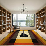 Black Acoustic Guitar Multi-Color Plaid Area Rug