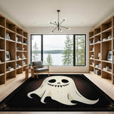 Smiling Cartoon Ghost Area Rug