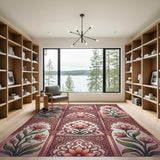 Pink Lotus Arch Persian Area Rug