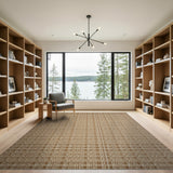 Beige Lattice Woven Geometric Area Rug