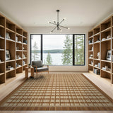 Rustic Brown Tan Plaid Brown and Tan Area Rug