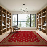 Red Gold Star Traditional Persian Area Rug