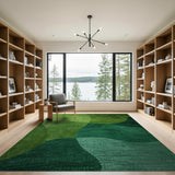 Green Lush Green Organic Abstract Area Rug