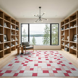 Pink Block Geometric Area Rug