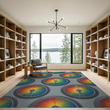 Rainbow Spoke Geometric Area Rug