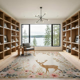 Vintage Floral Fawn Pink Area Rug