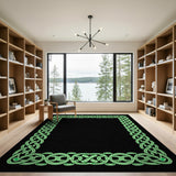 Emerald Celtic Knot Border Area Rug