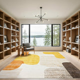 Yellow Abstract Shapes Area Rug