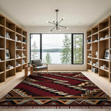 Terraced Steps Southwestern Red Area Rug