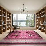 Vibrant Pink Southwestern Cowboy Horse Rug