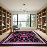 Pink Ornate Pink Mandala Floral Area Rug