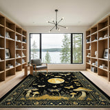 Golden Moon Butterflies Mushroom Rug