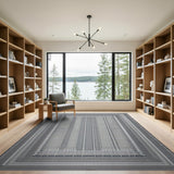 Modern Geometric Black White Woven Area Rug