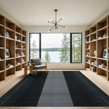 Black White Halftone Stripe Area Rug
