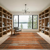 Bold Orange Geometric Woven Area Rug