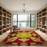 Opulent Red Gold Traditional Persian Rug