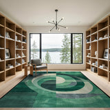 Emerald Swirl Geometric Area Rug