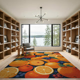 Vibrant Citrus Fruit Medley Area Rug