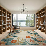 Vintage Birds and Blooms Floral Area Rug