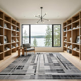 Grey Geometric Modern Geometric Grey Abstract Area Rug
