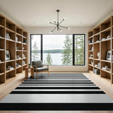 Bold Black White Striped No. 12 Area Rug