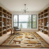 Playful Lions Pride Forest Kids Rug