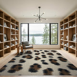 Cream Leopard Print Area Rug