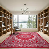 Ornate Red Mandala Persian Rug