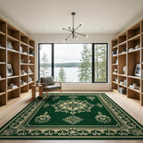 Traditional Persian Green Elegant Emerald Green Persian Medallion Rug