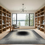 Geometric Modern Black and White Black White Geometric Sunburst Area Rug