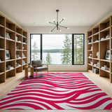 Red Abstract Area Bold Red Wavy Abstract Area Rug
