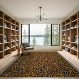 Black and Gold Leopard Print Area Rug