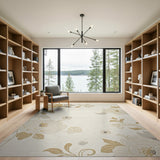 Ivory Peony Floral Area Rug