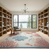 Coral Reef Sea Life Coastal Area Rug