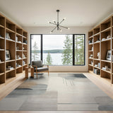 Grey Abstract Grey Organic Shapes Area Rug