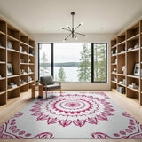 Vibrant Pink Mandala Persian Traditional Persian Area Rug