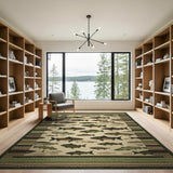 School of Striped Bass Fish Area Rug
